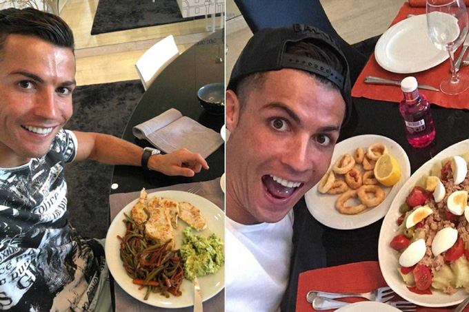 Ronaldo rất chú trọng khâu ăn uống